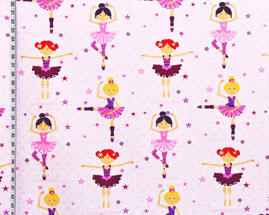 Ballerina-fabric ballet dancing pink purple