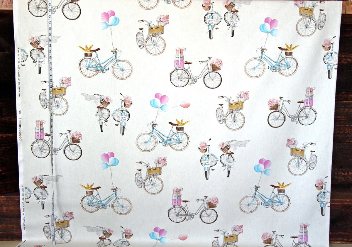 Paris Girl Fabric Spring Bicycle, Wedding, Shopping