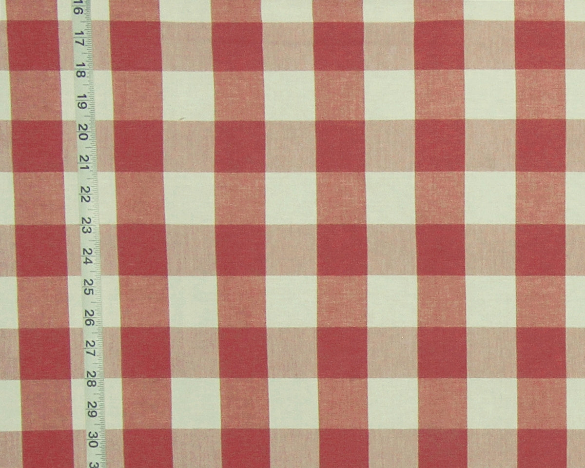 Red Orange buffalo check fabric Tuscan Terracotta