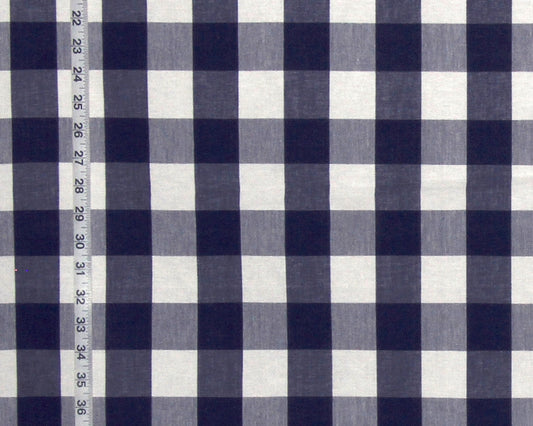 Dark blue buffalo check fabric Indigo