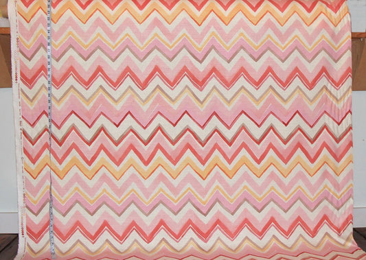 Pink Chevron Stripe Fabric Lilac Red