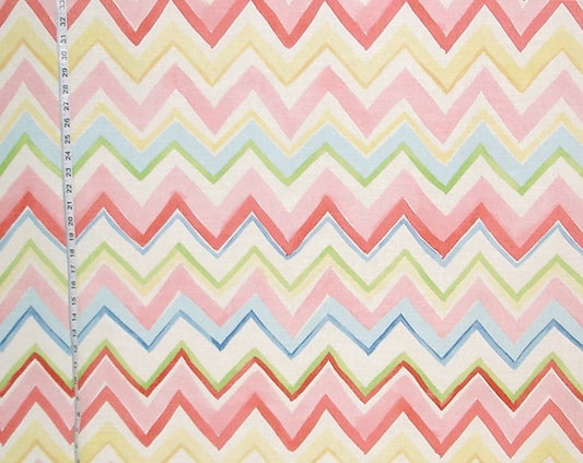 Fabric with colorful zigzag pattern