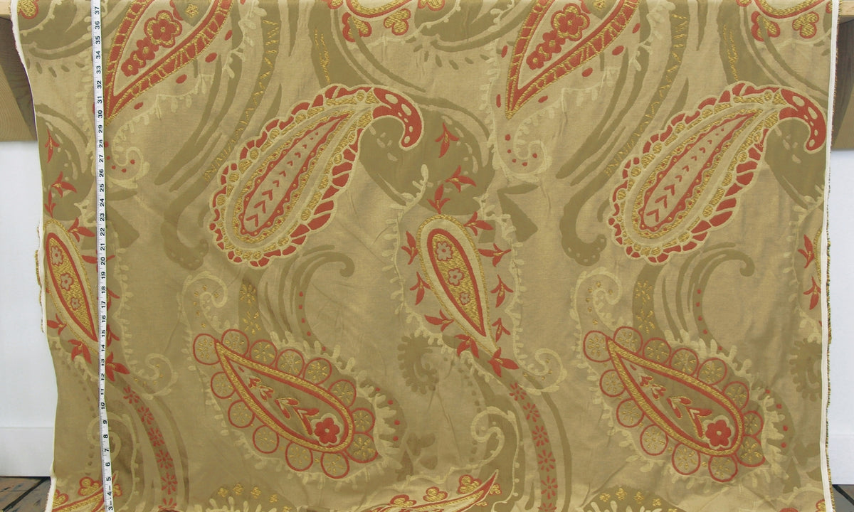 Clarence House Fabric brown paisley Menandre upholsterry