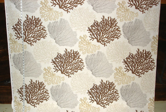 Brown tan coral ocean fabric