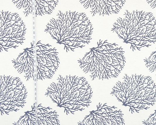 Grey Coral Fabric Ocean Upholstery Remnant - 54"