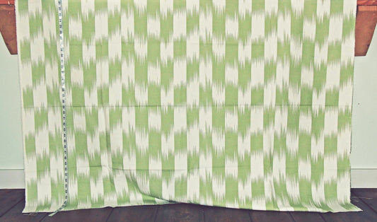 Green ikat fabric- Remnant 41"