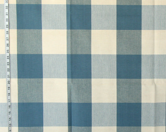 4" Large Blue Buffalo Check Fabric