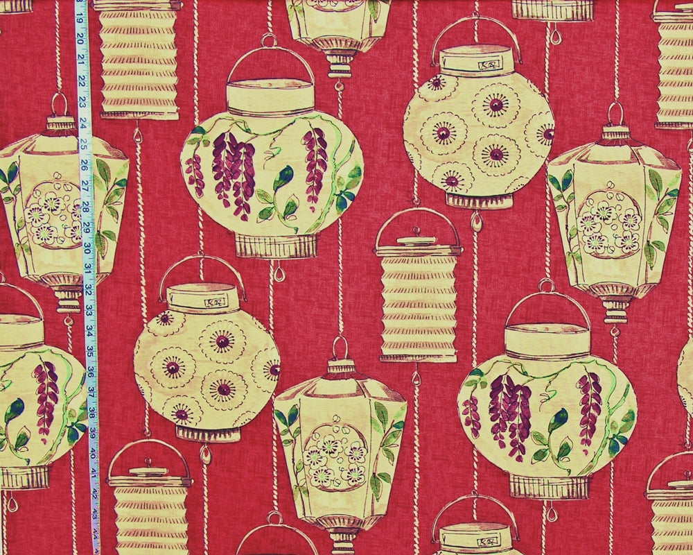 Red Japanese Lantern Fabric
