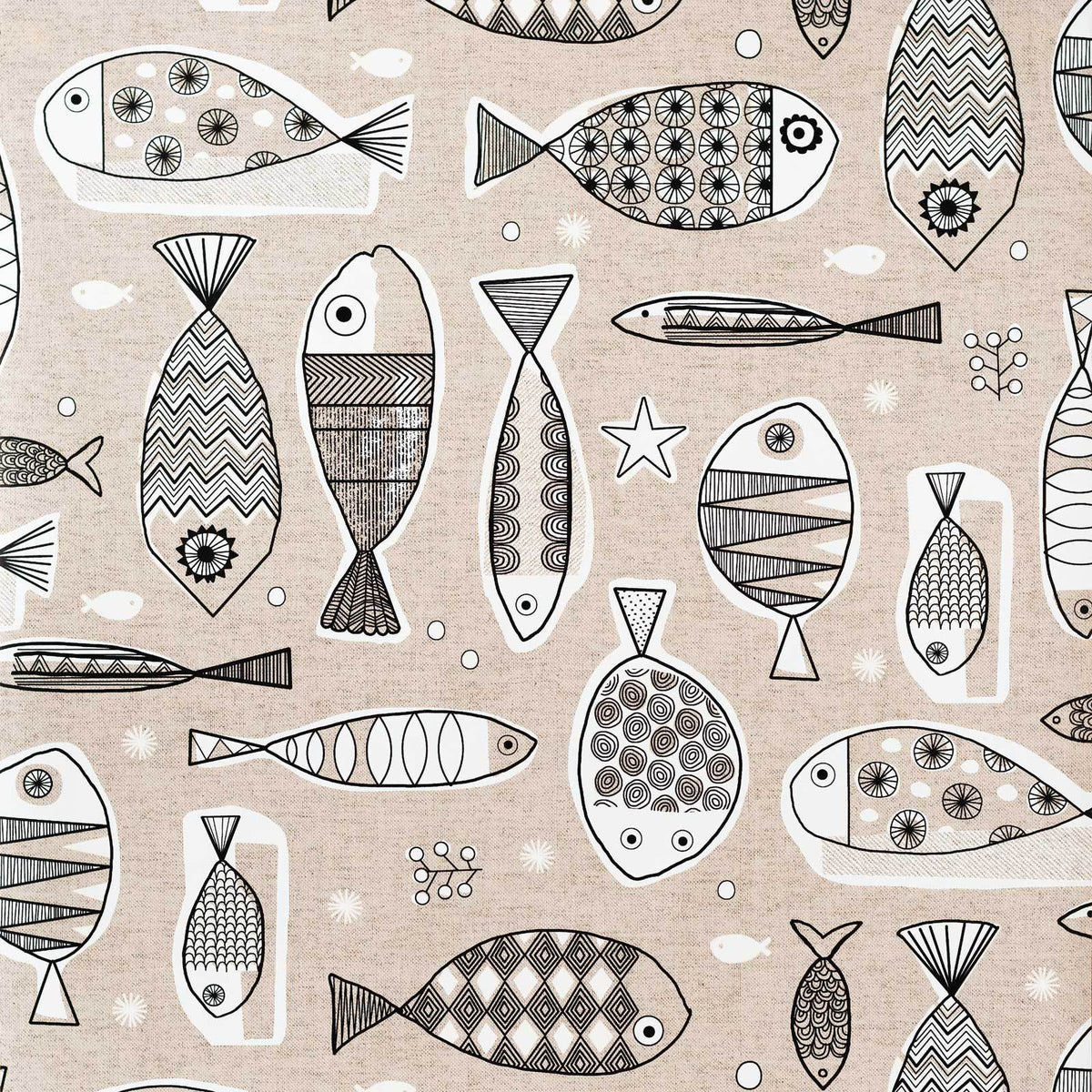 Mid-century brown fish modern retro fishing Wallpaper