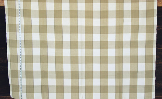 Large Tan Buffalo Check Fabric, Beige RT-Monr- D2929 Linen