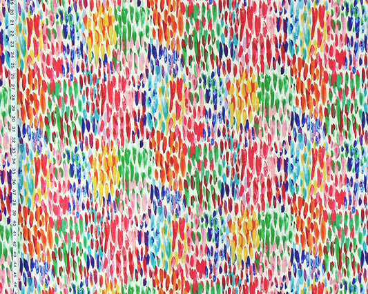 Watercolor paint brush fabric: 60" Remnant