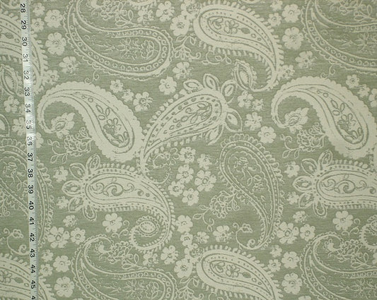 Green Floral Paisley Fabric Sage Upholstery