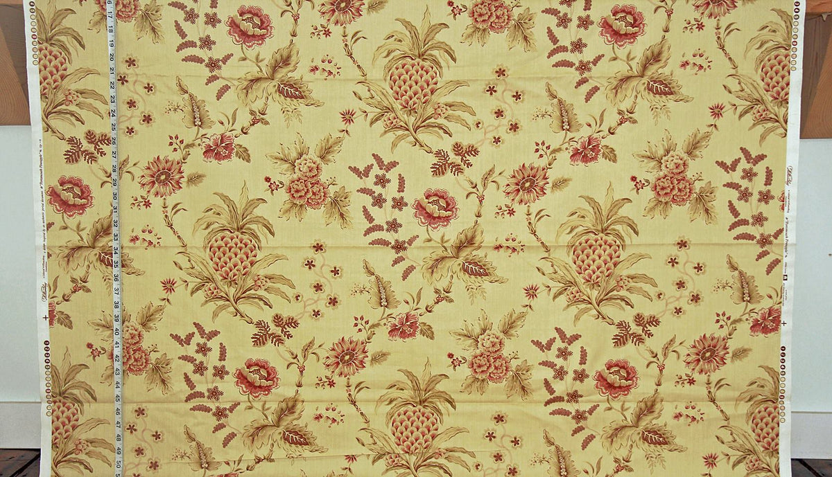 Williamsburg Fabric colonial Portsmith Pineapple : 2 1/3 Yard Remnant