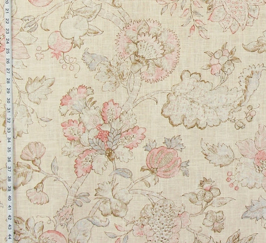 Pink Indienne Fabric Pastel Watercolor