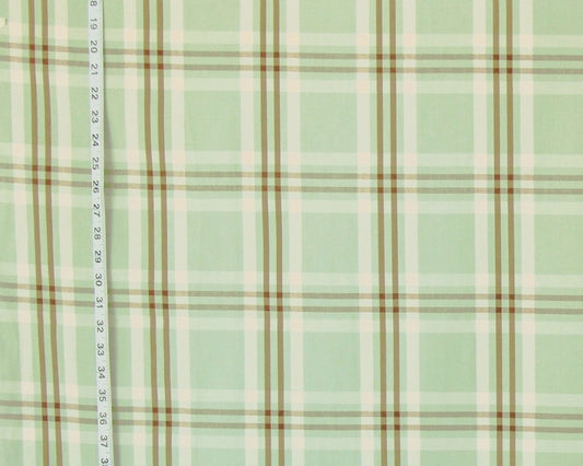 Green Plaid Fabric - Seaglass Sage