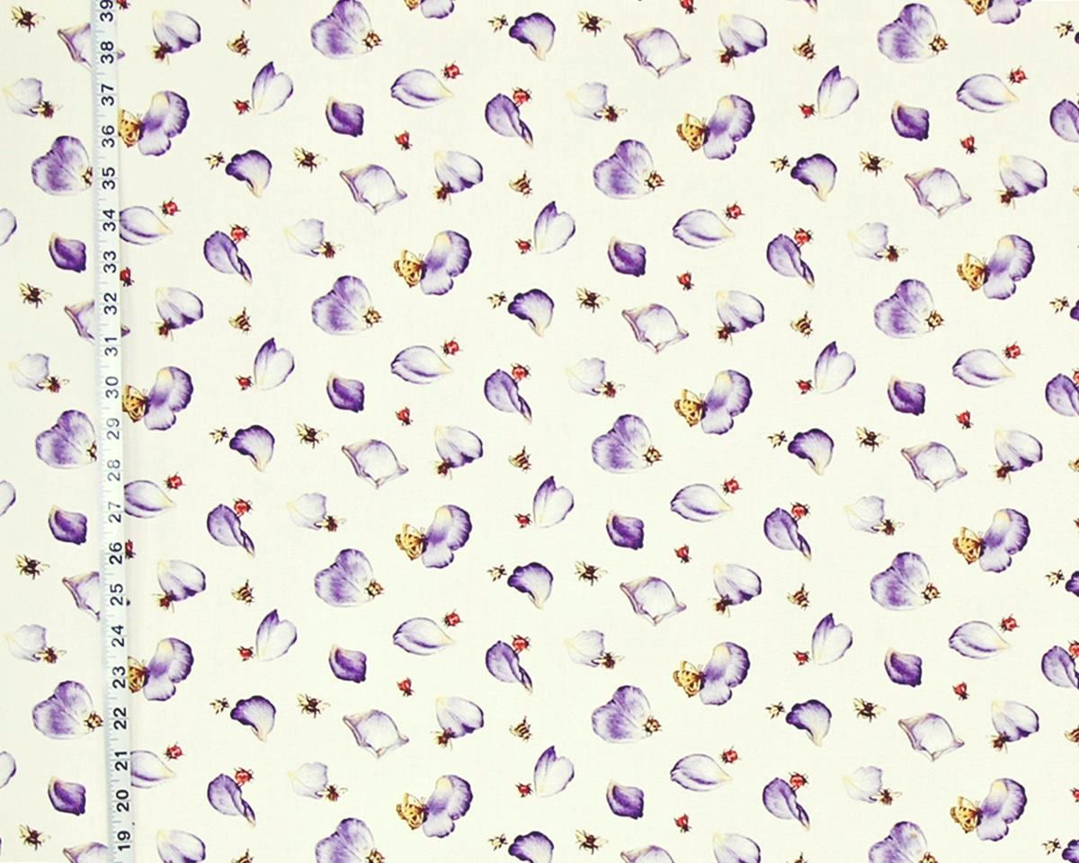 Purple rose petal fabric butterflies ladybugs