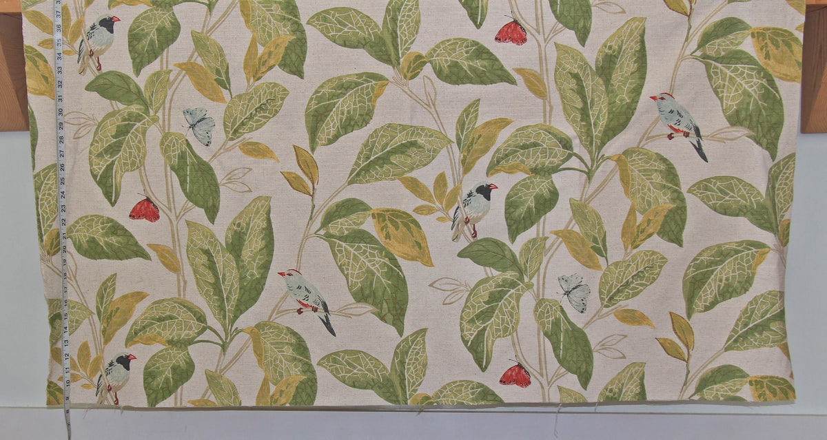 Tropical bird finch fabric Remnant- 30"