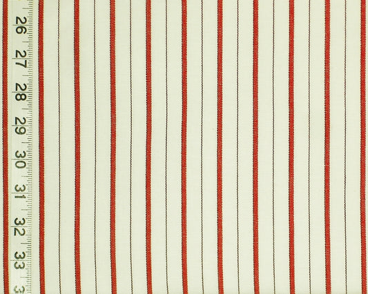 Red ticking stripe fabric berry : 1yd-24" Remnant