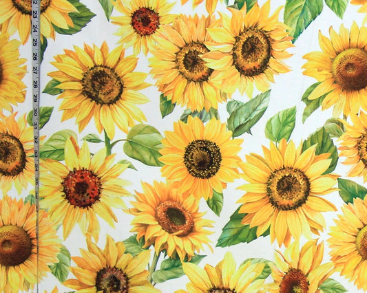 Sunflower fabric yellow summer floral