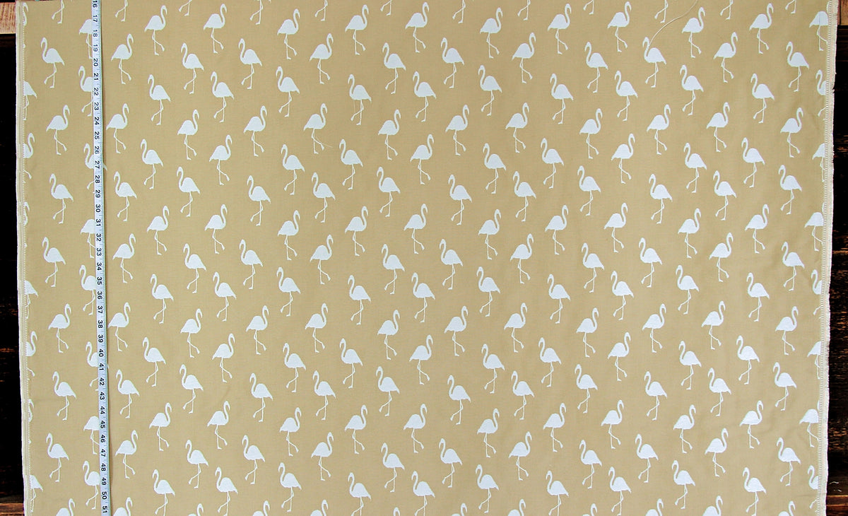 Outdoor retro neutral tan flamingo fabric reversible upholstery