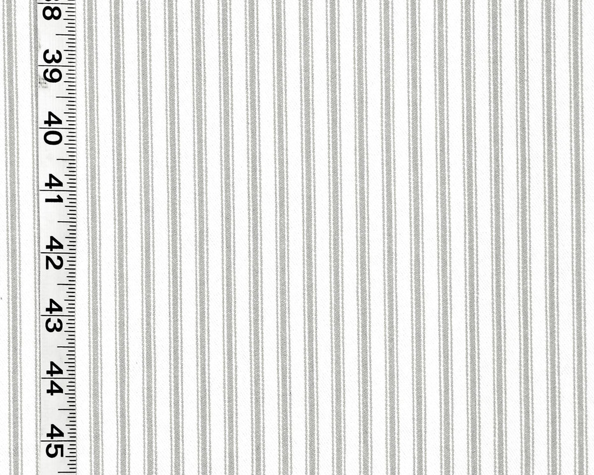 Grey ticking stripe fabric taupe