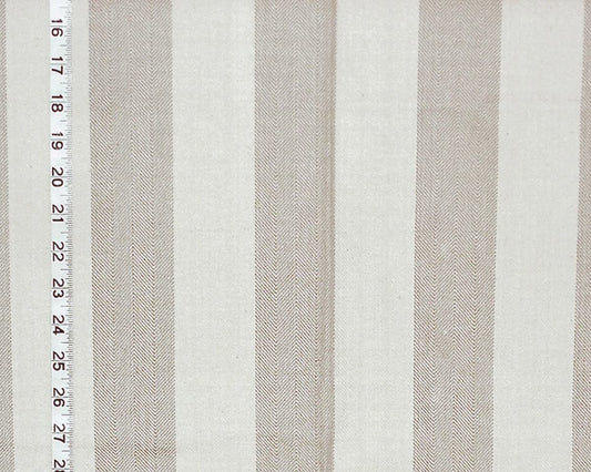 Striped fabric with a ruler on the left side showing measurements.