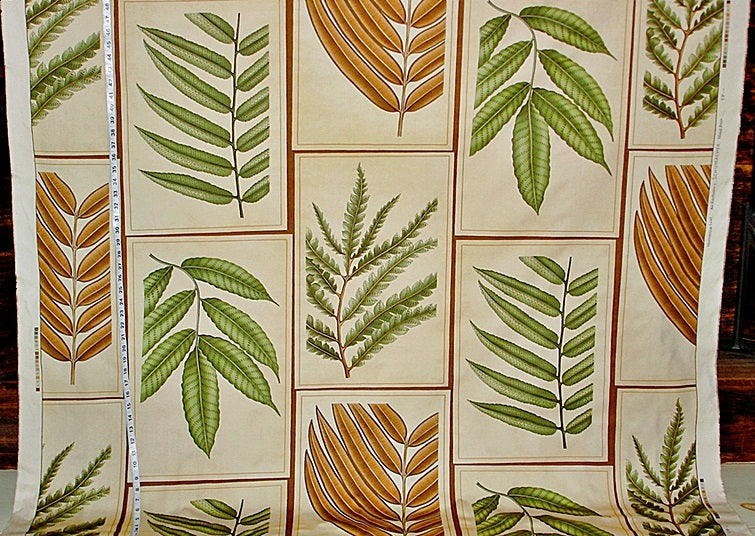 Schumacher fabric tropical leaves botanical Montserrat Leaf 2 2/3 yd