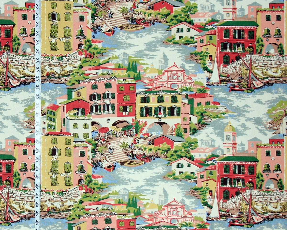 Venice Italy Fabric Pink Toile