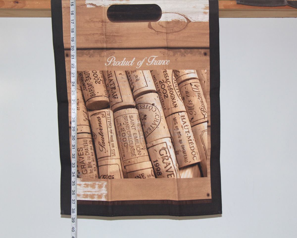 Pair French tea towels wine corks