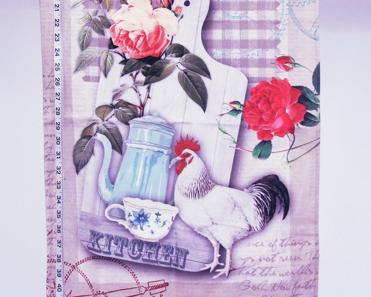 French tea towel breakfast coffee rooster
