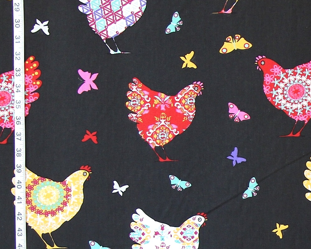 COLORFUL HEN FABRIC
