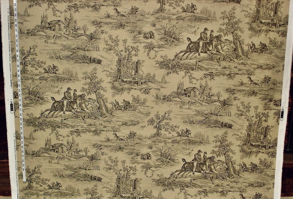 BROWN EQUESTRIAN TOILE FABRIC