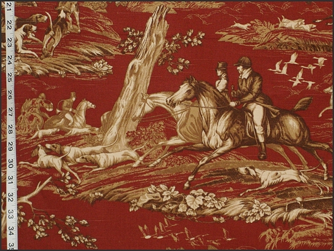 Red Horse Hunt Fabric