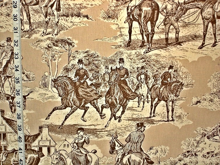 VICTORIAN EQUESTRIAN TOILE FABRIC