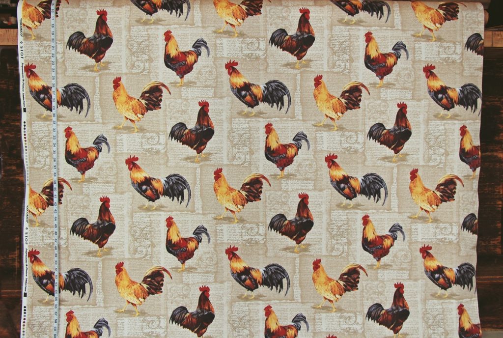 FRENCH ROOSTER FABRIC- DOCUMENT PRINT