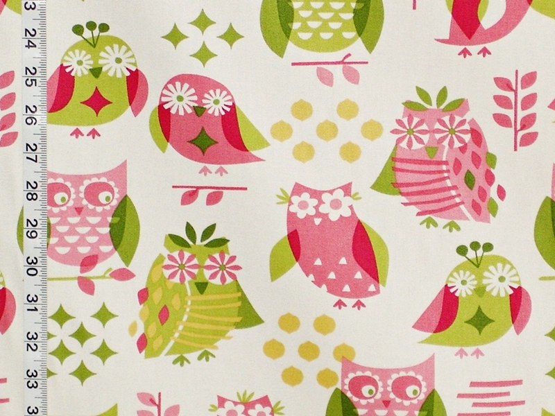 PINK OWL FABRIC