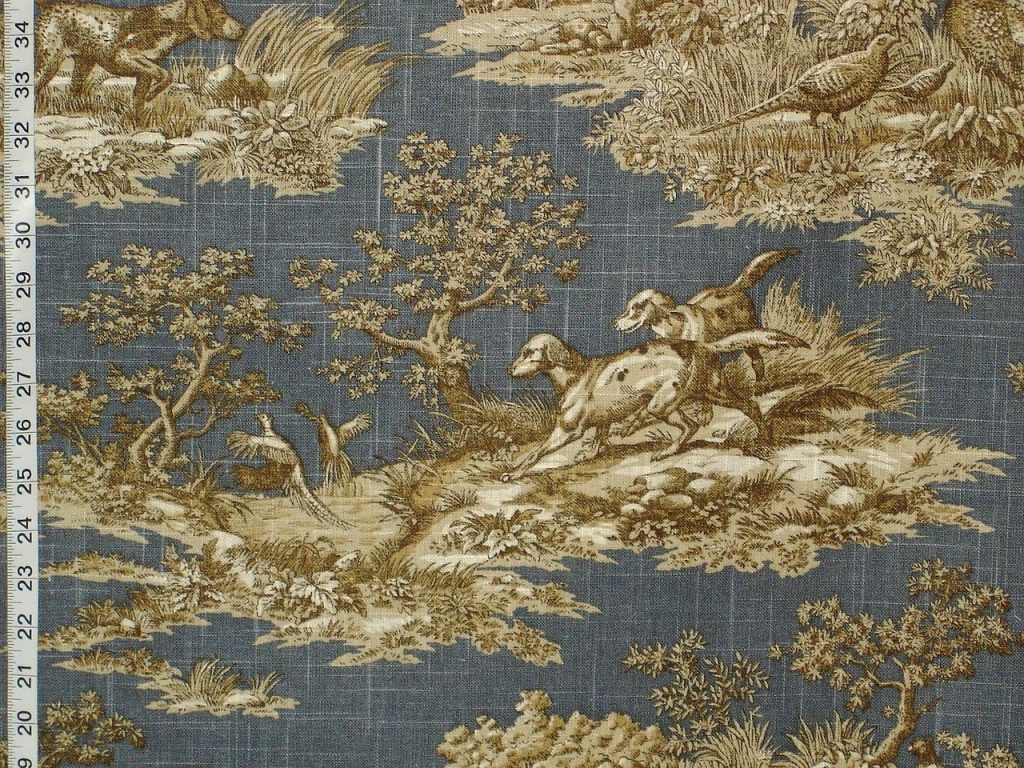 BLUE DOG TOILE FABRIC