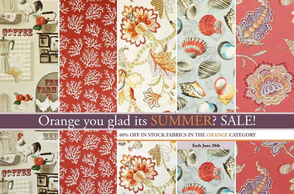 Orange Fabric Summer SALE Discount Fabric