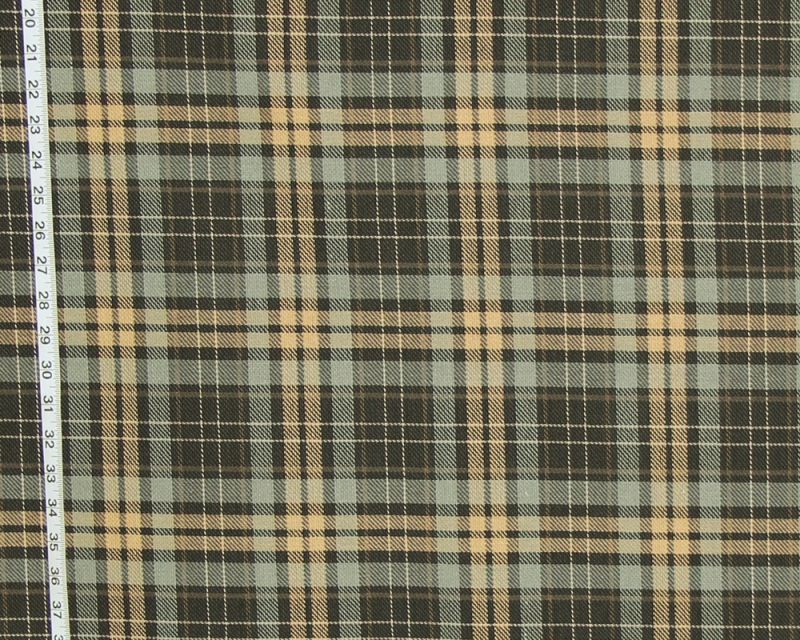 Blue and black plaid fabric