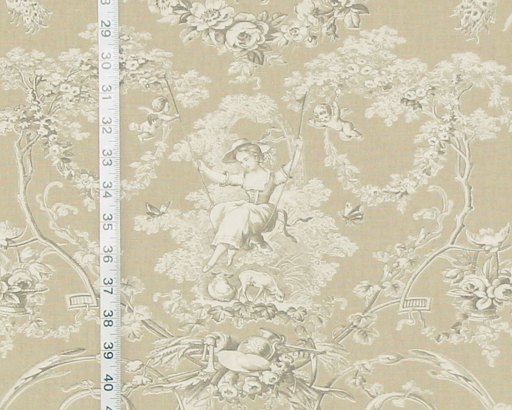 Tan and brown toile fabric