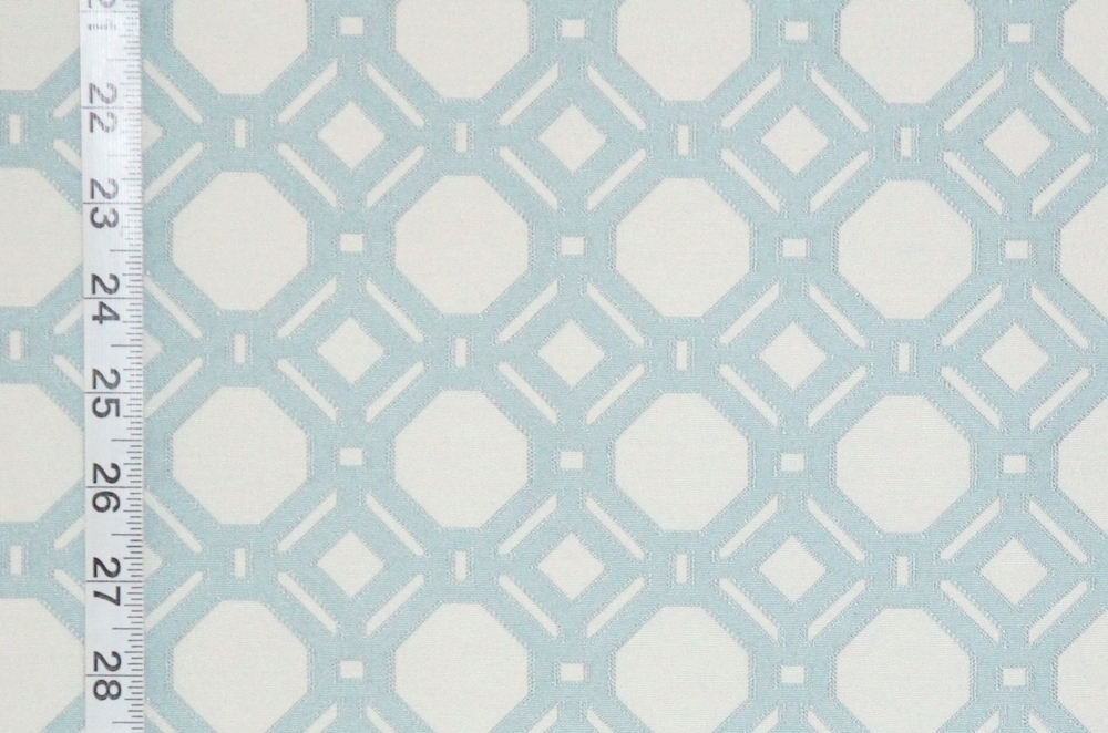 Reversible pastel blue lattice fabric