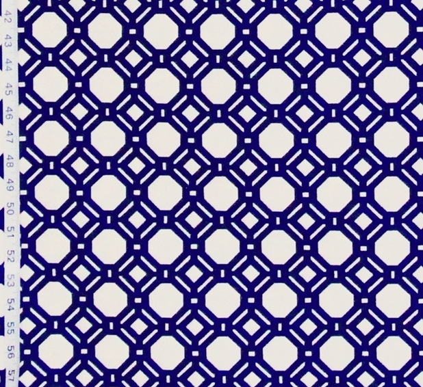Reversible Navy Blue Lattice Fabric