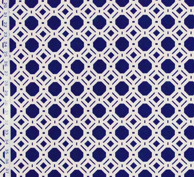 Reversible navy blue lattice fabric
