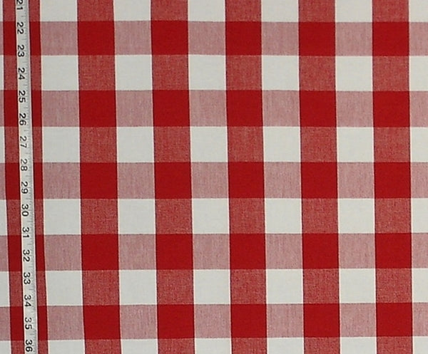 Buffalo Check Fabric Red Berry White