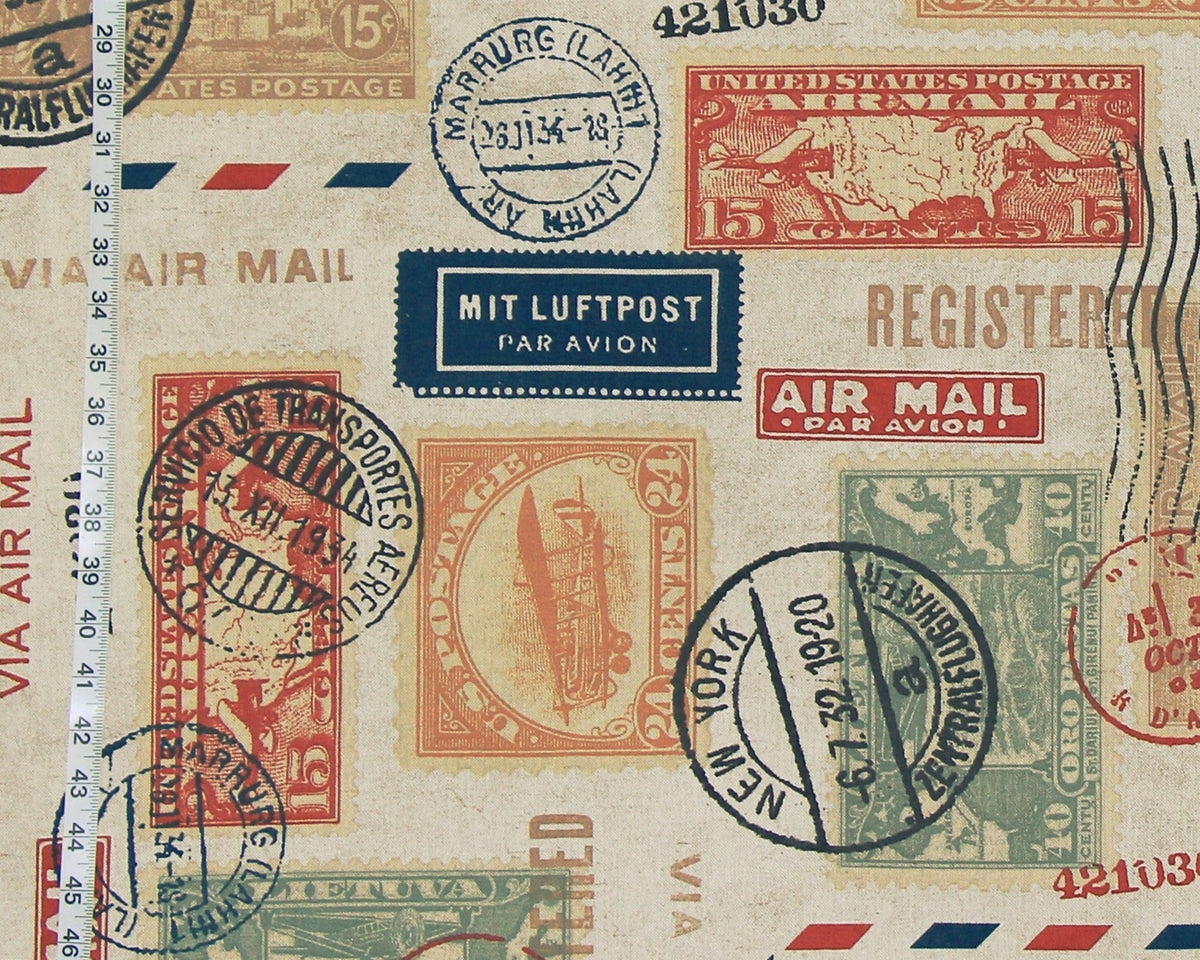 Postage Stamp Fabric Postage Letter Mail Travel