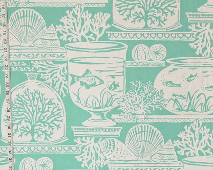 Ocean shell fabric in aqua
