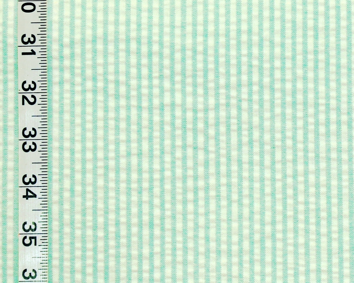 Aqua seersucker fabric