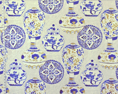Blue Asian porcelain fabric ginger jars plates vases