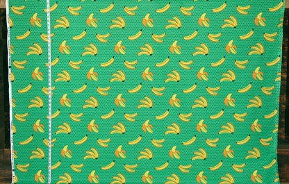 Banana fabric green polka dotted summer whimsy