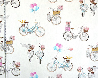 Paris Girl Fabric Spring Bicycle, Wedding, Shopping
